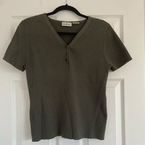 ribbed olive green shirt by White Stag
